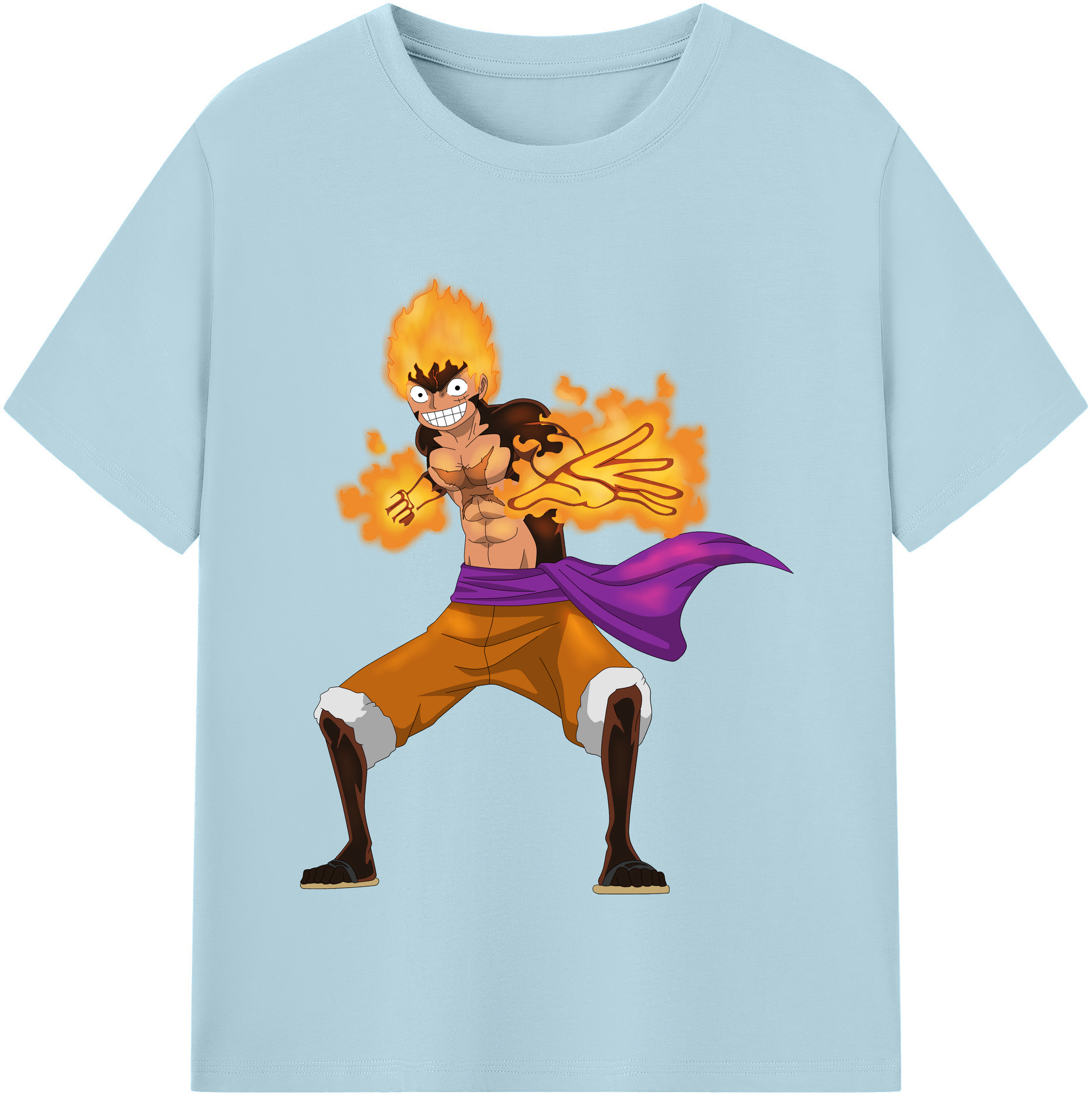 ワンピース モンキー・D・ルフィ ONE PIECE Monkey D. Luffy 綿100％半袖Tシャツ（フロントプリント）